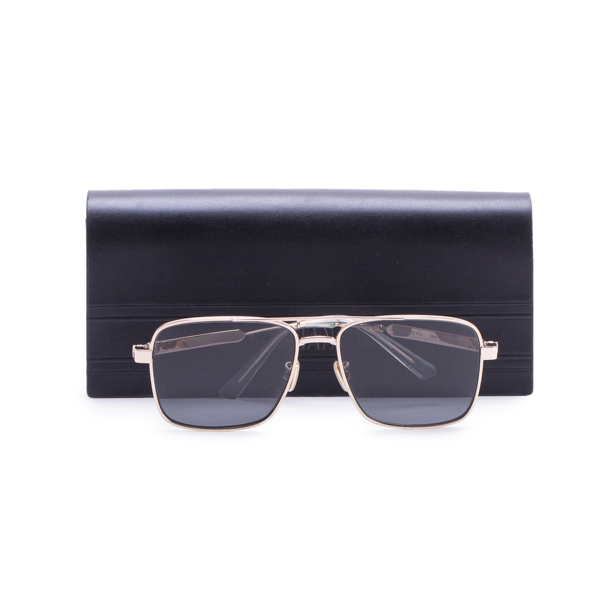 Christian Dior Gold-Tone Metal Frame DiorCannageO AIU Square Sunglasses w/ Case