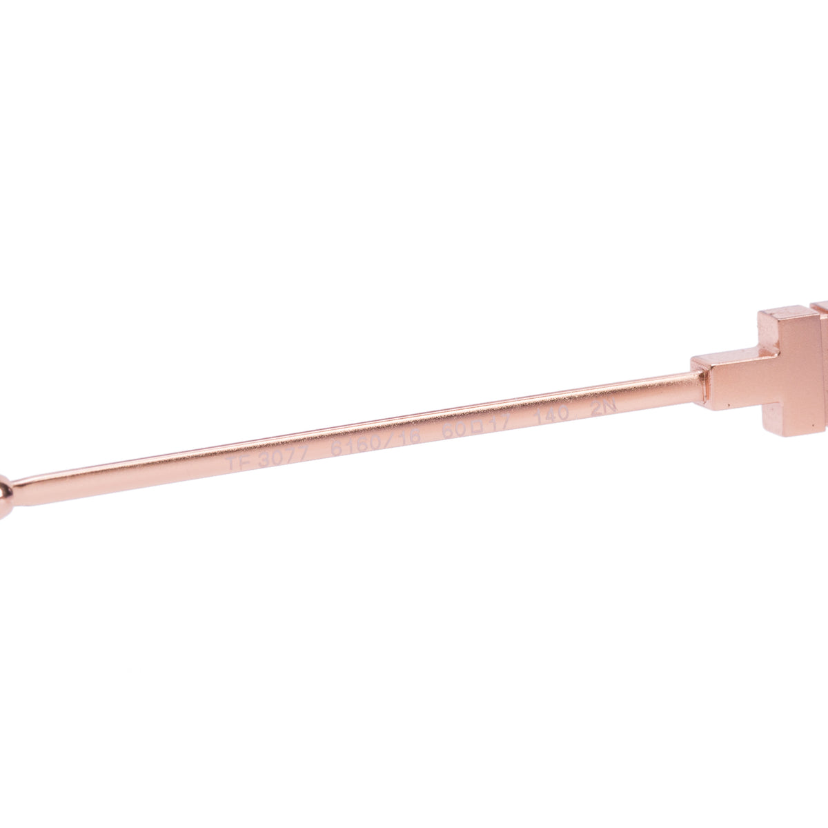 Tiffany & Co. TF 3077 Rose Gold Tone Metal Mother of Pearl T Rimless Sunglasses w/ Case