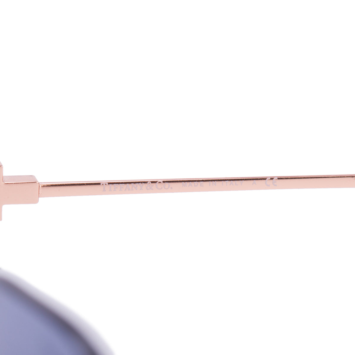 Tiffany & Co. TF 3077 Rose Gold Tone Metal Mother of Pearl T Rimless Sunglasses w/ Case
