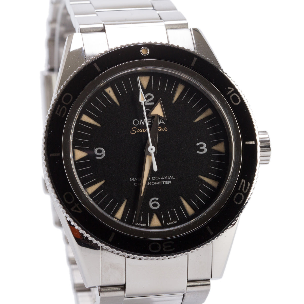 Omega 2020 Stainless Steel Seamaster 300 41 MM Master Co-Axial Chronometer Automatic Watch Black Dial w/ Box & Papers