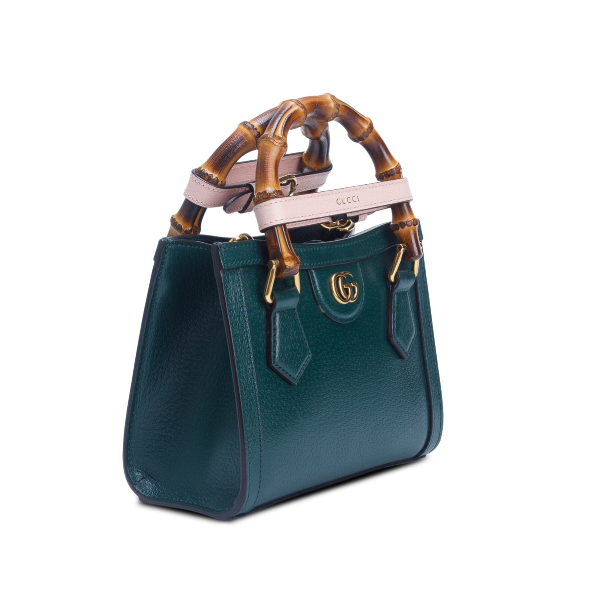 Gucci Green Calfskin Leather Diana Mini Tote Bag w/ Strap