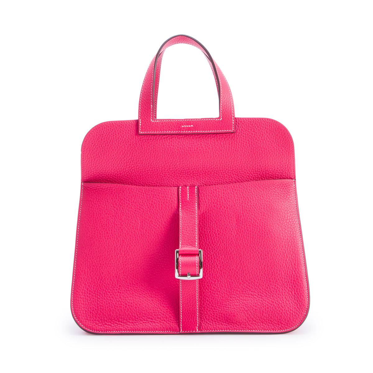 Hermes Rose Extreme Taurillon Clemence Sac Halzan 31 w/ Box, Strap & Receipt