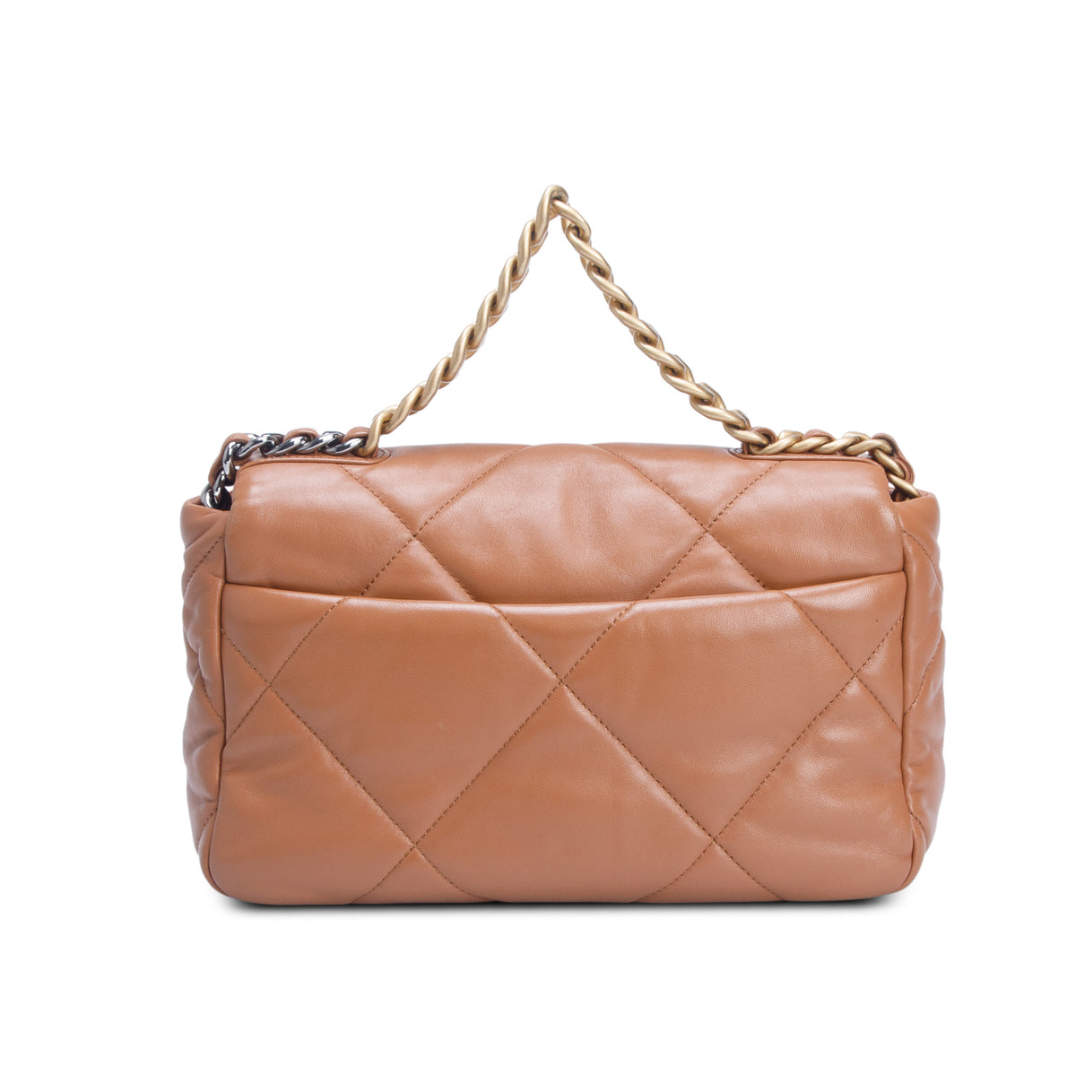 Chanel Brown Quilted Lambskin Medium 19 Flap
