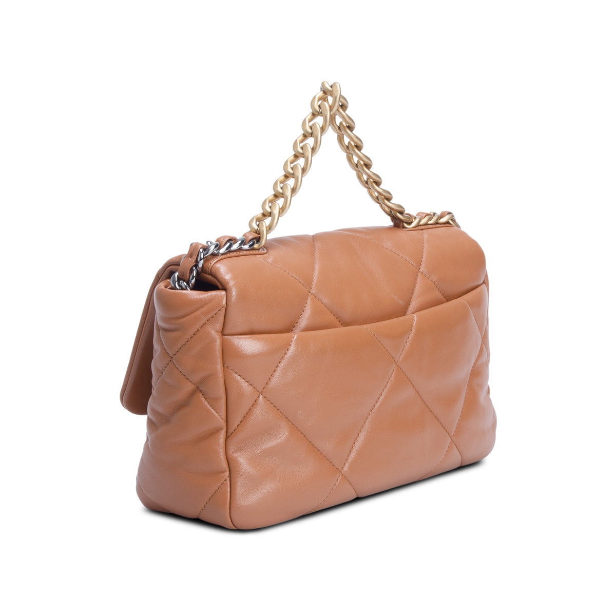 Chanel Brown Quilted Lambskin Medium 19 Flap