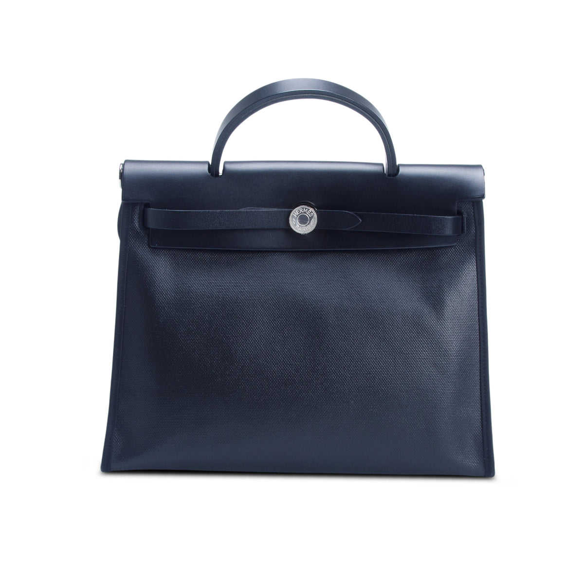 Hermes Noir Toile H Berline Vache Hunter Herbag Zip PM 31 w/ Pouch