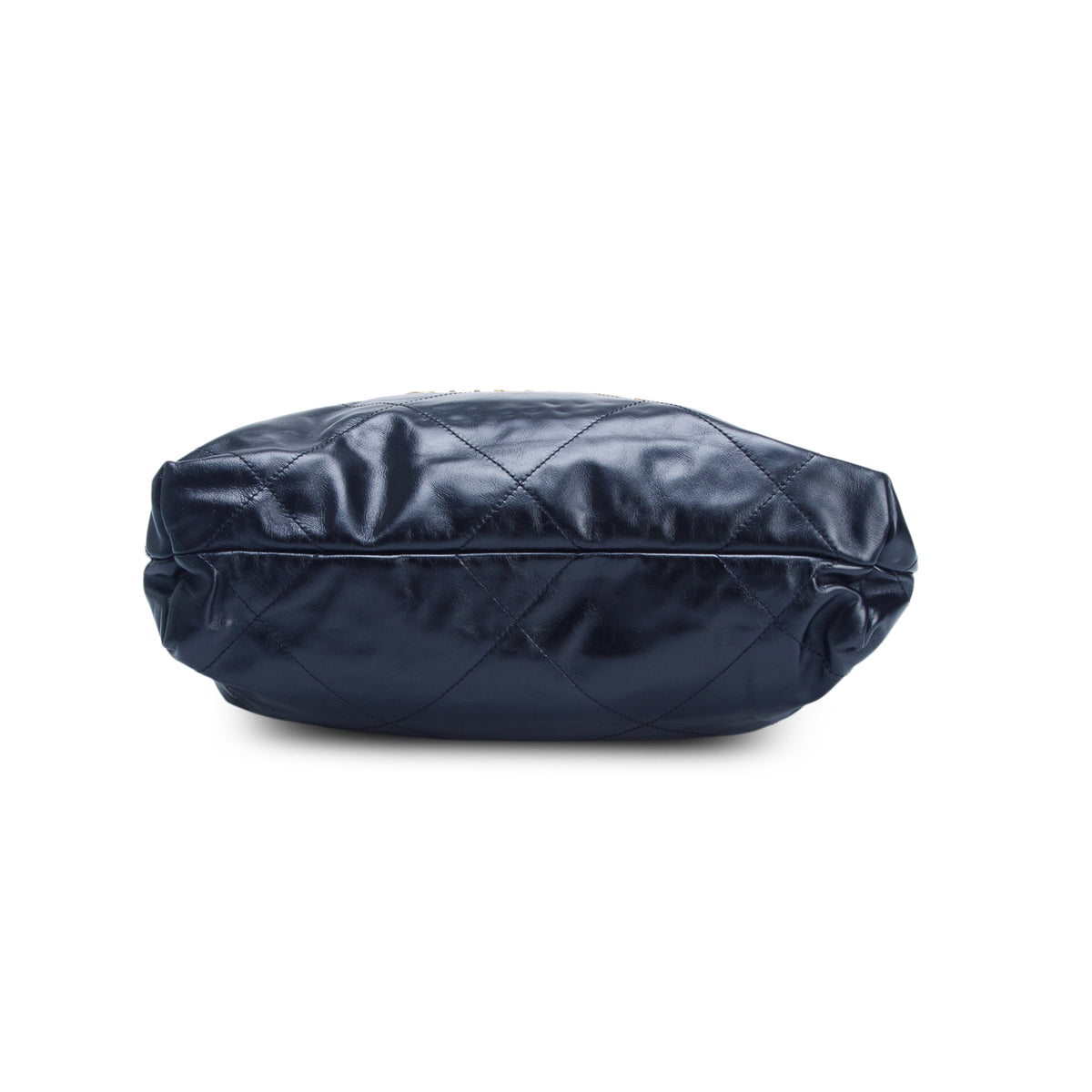 Chanel Black Shiny Calfskin Quilted Small 22 Hobo w/ Pouch