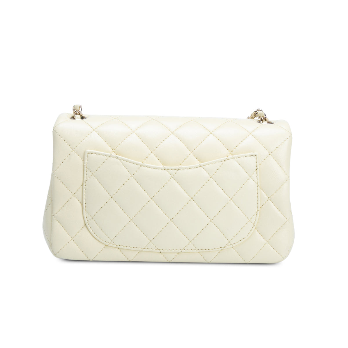 Chanel Yellow Lambskin Quilted Leather Mini CC Crush Rectangular Flap Bag