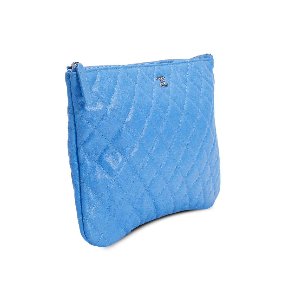 Chanel Blue Caviar Quilted O-Case
