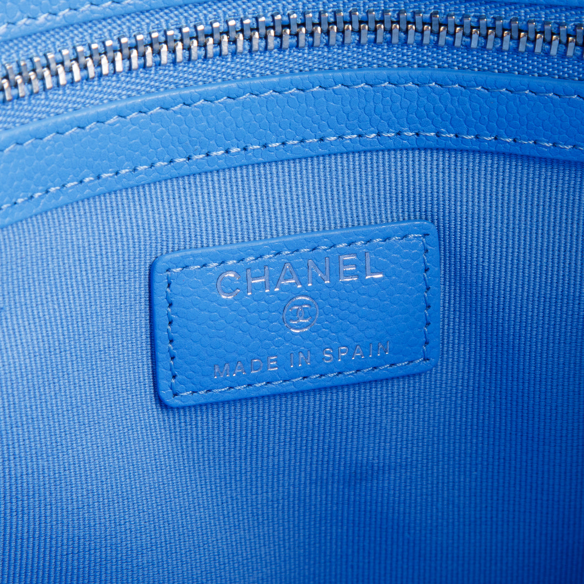 Chanel Blue Caviar Quilted O-Case