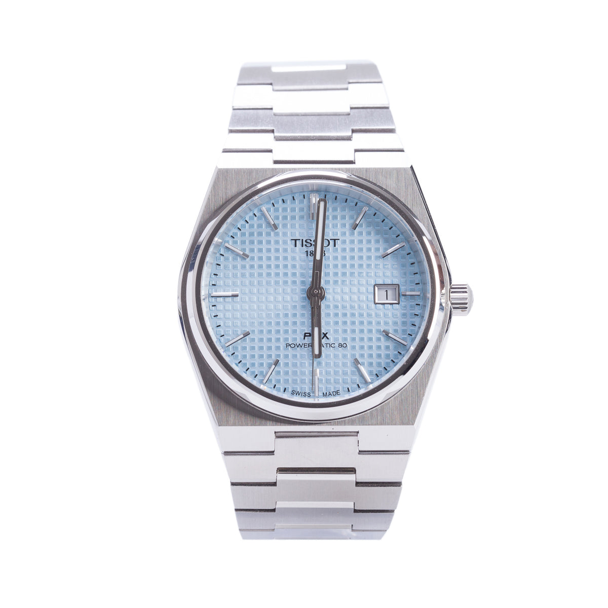 Tissot Stainless Steel PRX 40 MM Powermatic 80 Automatic Watch Light Blue Dial w/ Box
