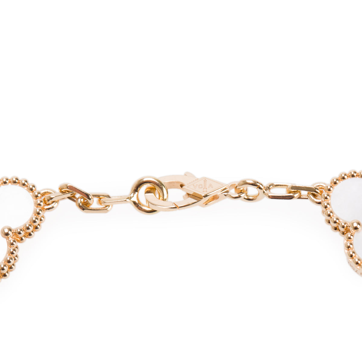 Van Cleef & Arpels 2026 18k Yellow Gold Vintage Alhambra 10 Motif Mother of Pearl Necklace w/ Box, Receipt & Certificate
