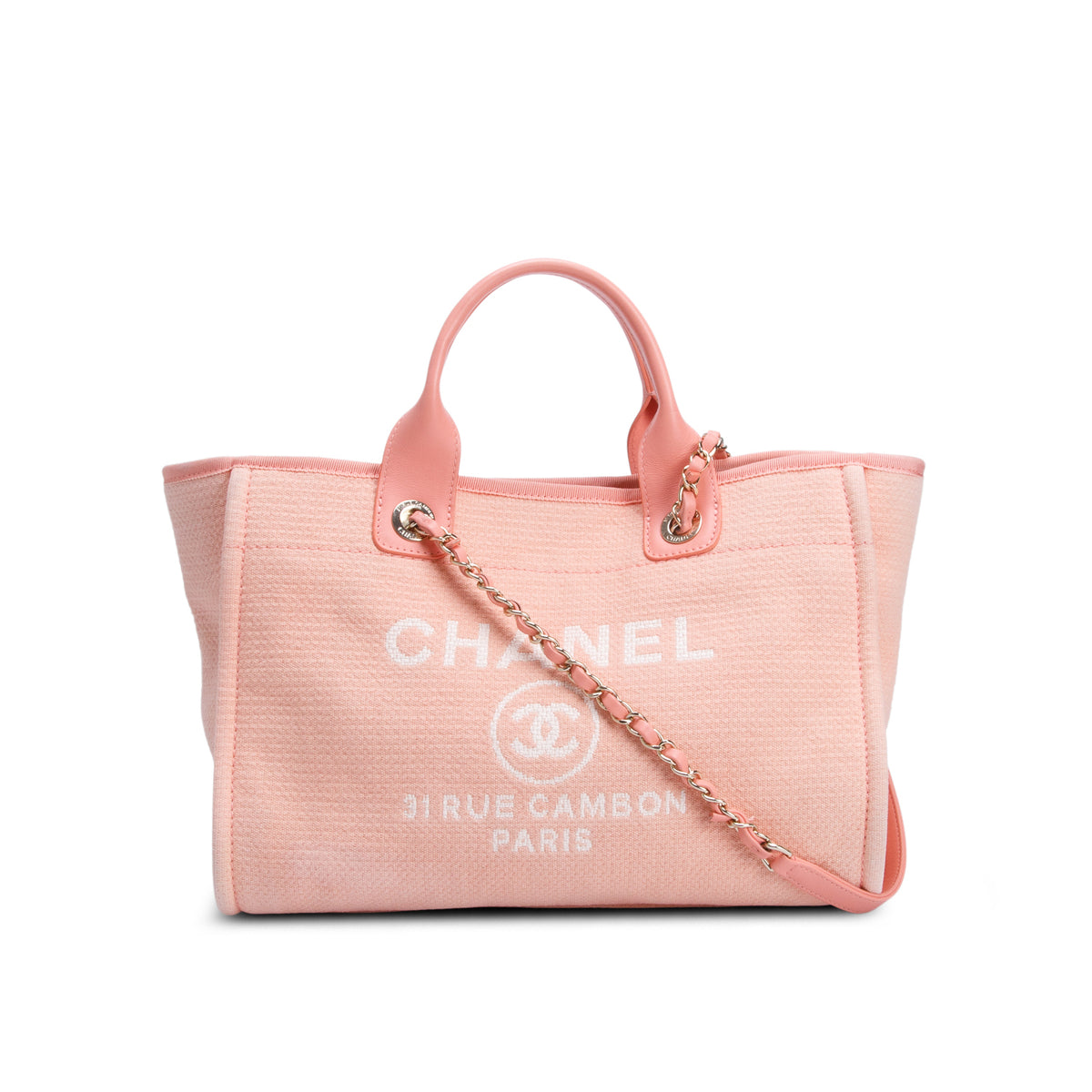 Chanel Pink Mixed Fibers Small Deauville Tote