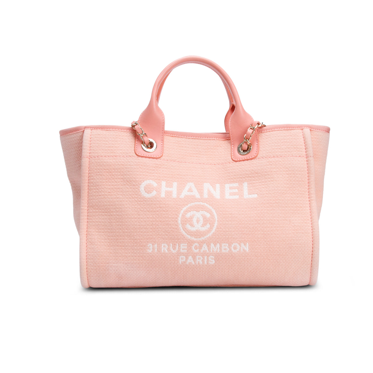 Chanel Pink Mixed Fibers Small Deauville Tote