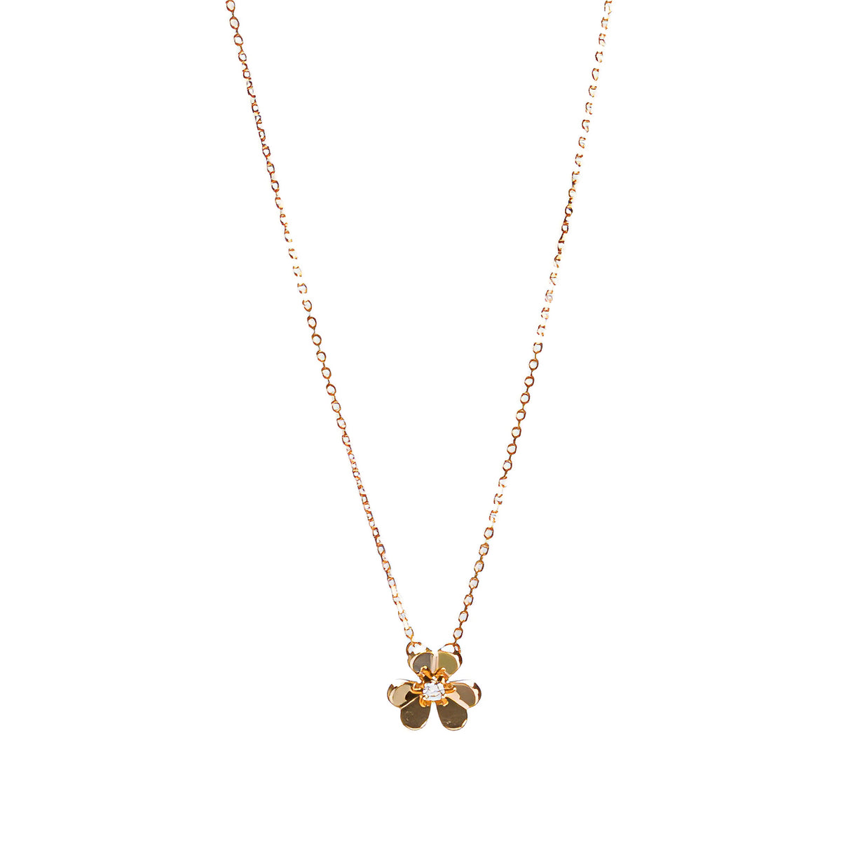 Van Cleef & Arpels 2025 18k Yellow Gold Diamond Frivole Pendant Necklace, Mini Model w/ Box & Certificate