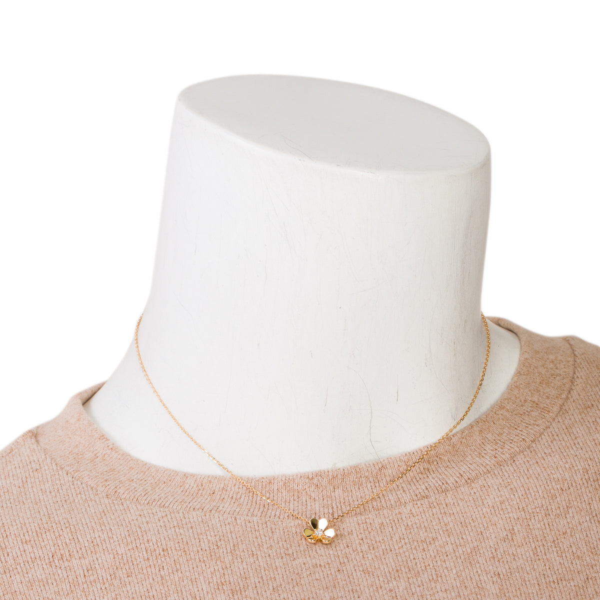 Van Cleef & Arpels 2025 18k Yellow Gold Diamond Frivole Pendant Necklace, Mini Model w/ Box & Certificate