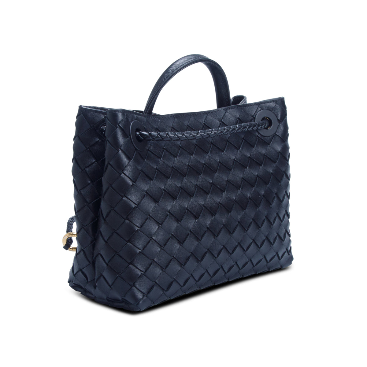 Bottega Veneta 2026 Black Nappa Intrecciato Small Andiamo Shoulder Bag w/ Authenticity Card & Receipt