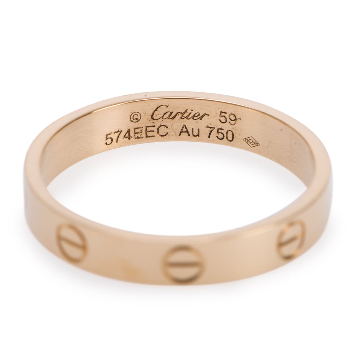Cartier 2025 18k Yellow Gold 3.6 mm Love Wedding Band Ring, Small Model Size 59 8.75 w/ Box & Certificate