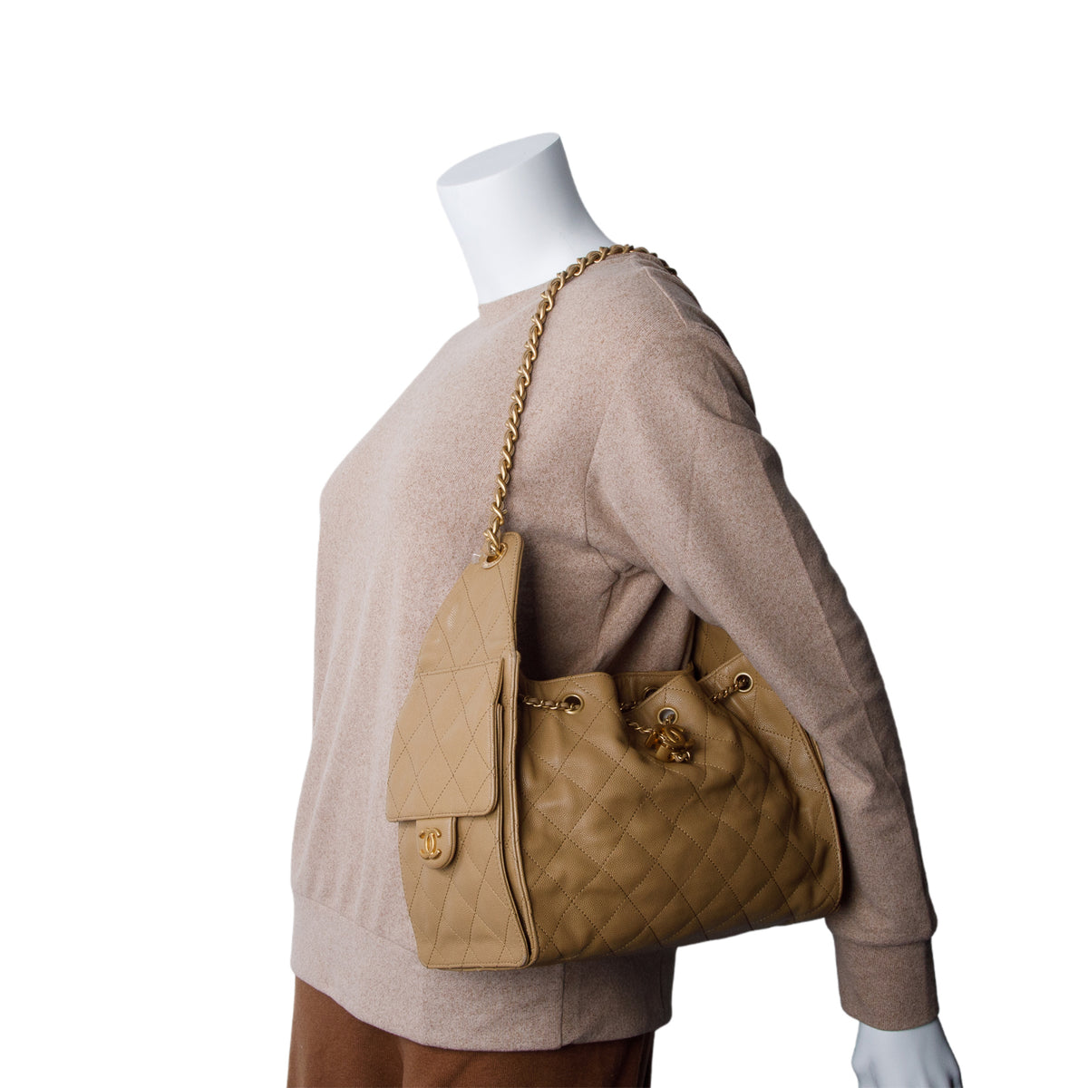 Chanel Brown Caviar Quilted Small Chanel 25 Handbag