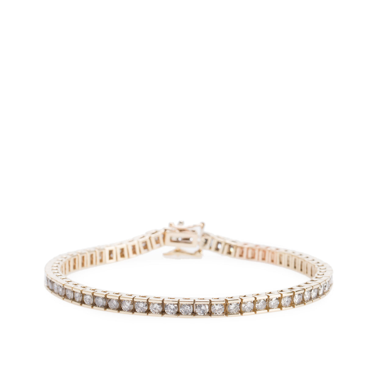 14k Yellow Gold 6.40 tcw. Diamond Tennis Bracelet