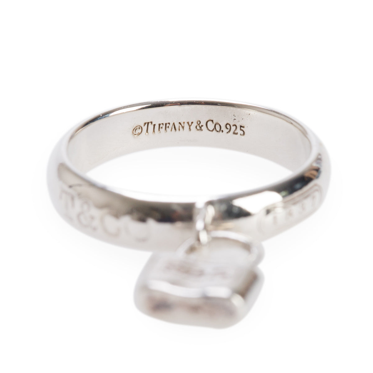 Tiffany & Co. Sterling Silver 1837 Lock Charm Ring, Size 4.75