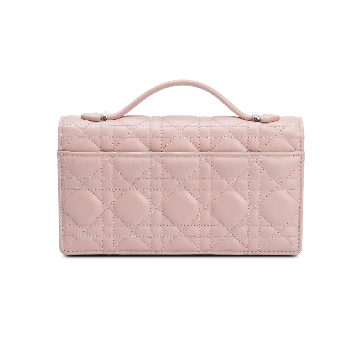 Christian Dior 2023 Pink Lambskin Leather Cannage Mini My Dior Bag w/ Chain
