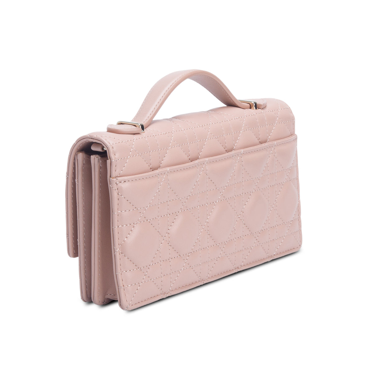 Christian Dior 2023 Pink Lambskin Leather Cannage Mini My Dior Bag w/ Chain