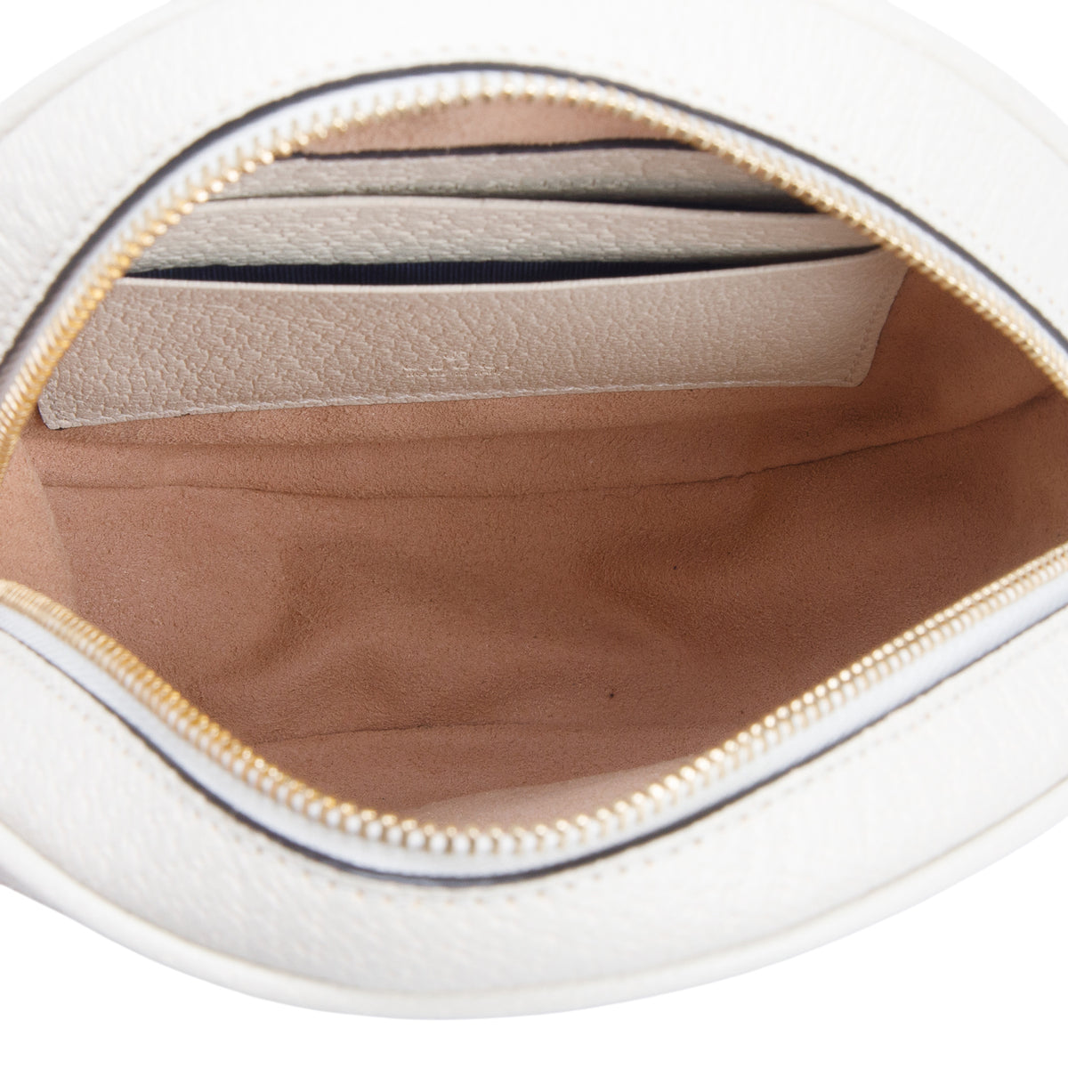 Gucci White Textured Calfskin Web Mini Ophidia Round Backpack