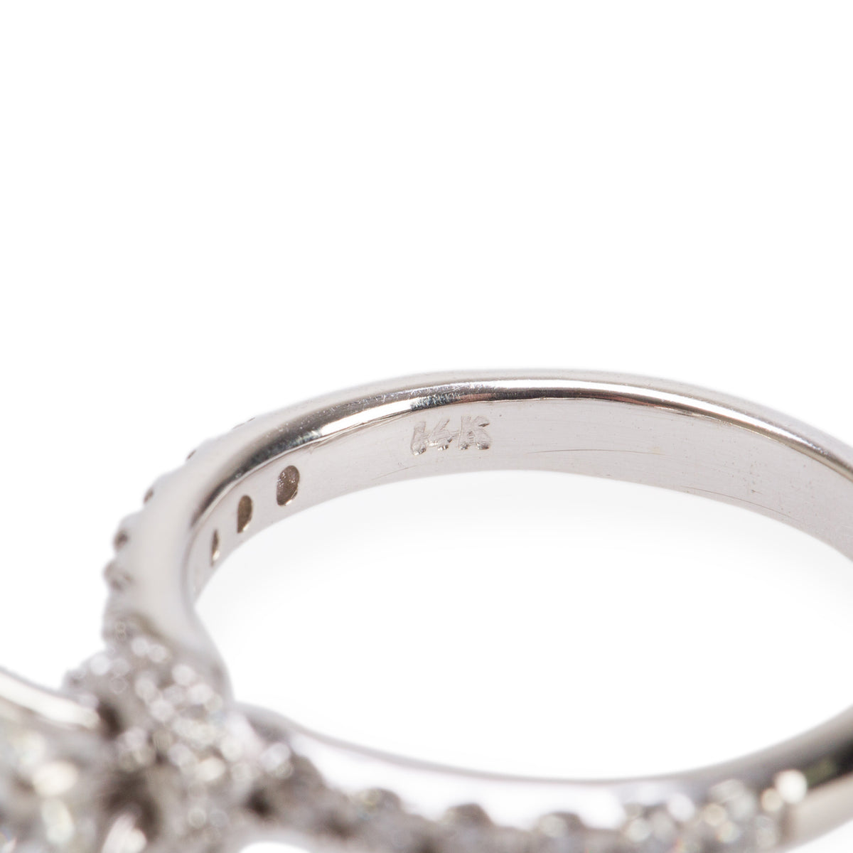 14k White Gold 1.16 ct. Round Cut Diamond Engagement Ring, Size 4.25