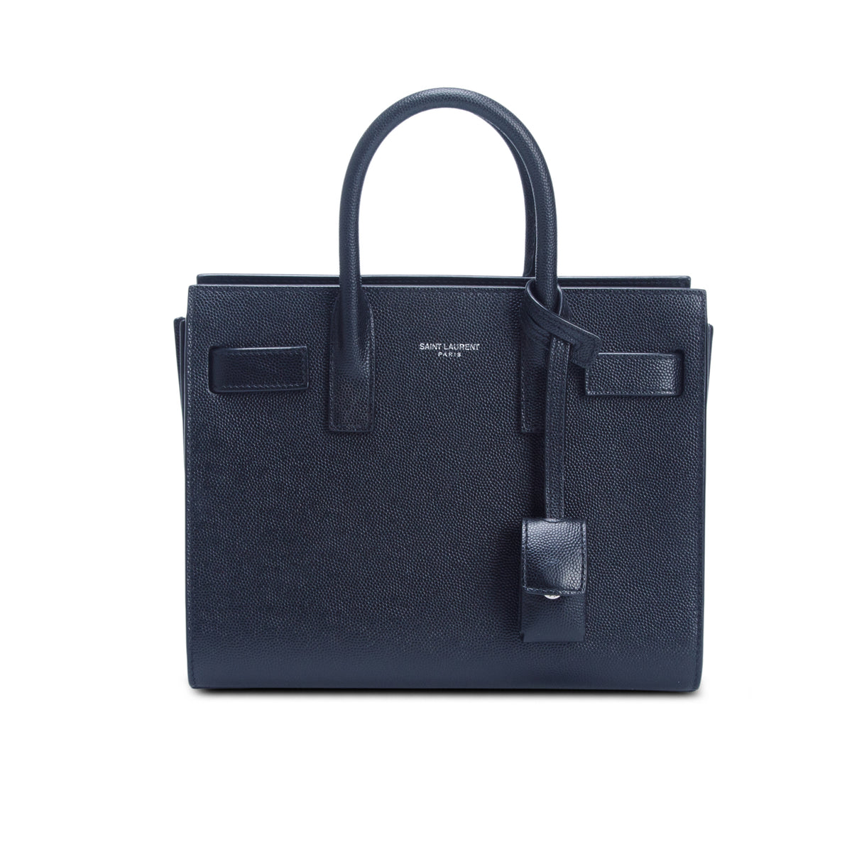 Saint Laurent 2020 Black Grained Calfskin Leather Nano Sac De Jour w/ Strap