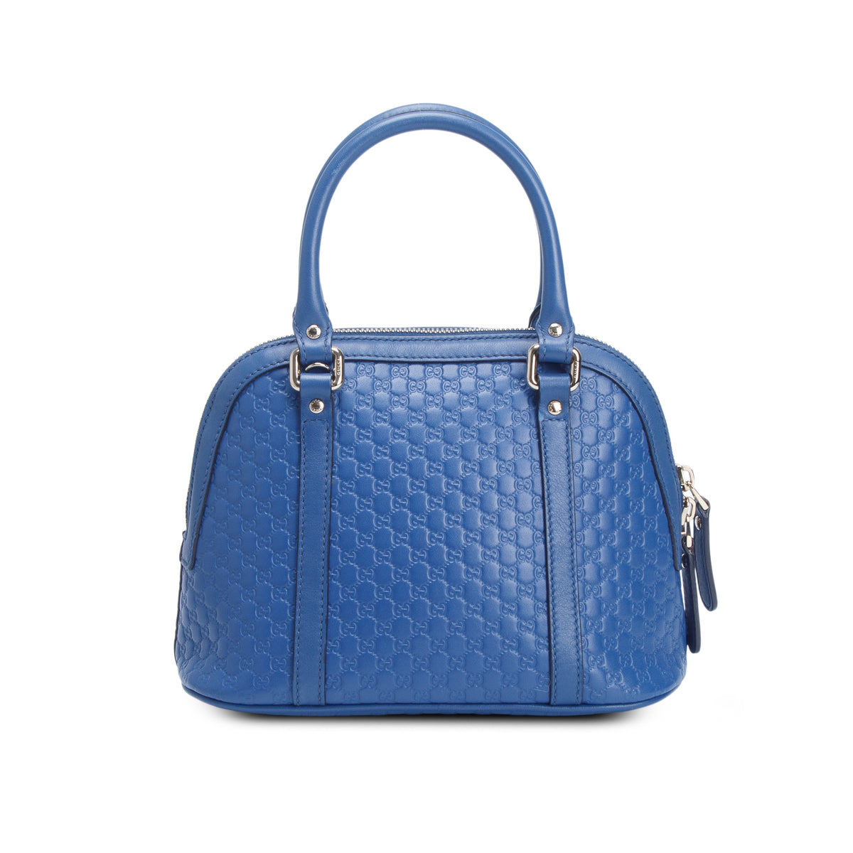 Gucci Blue Signature Leather Mini Dome Bag w/ Strap