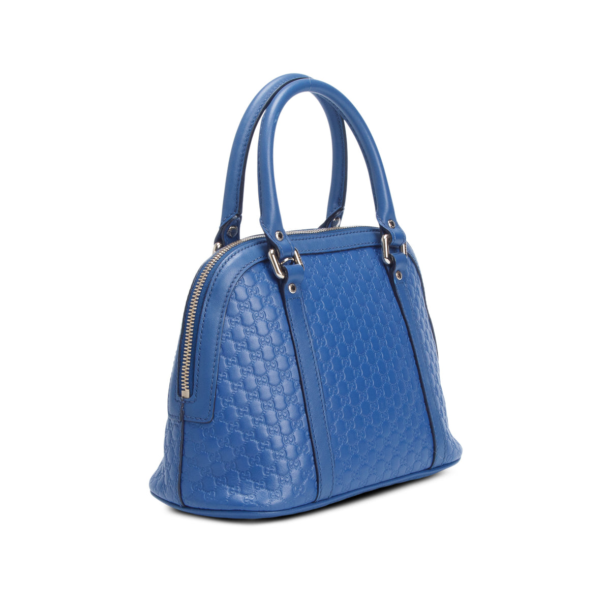 Gucci Blue Signature Leather Mini Dome Bag w/ Strap