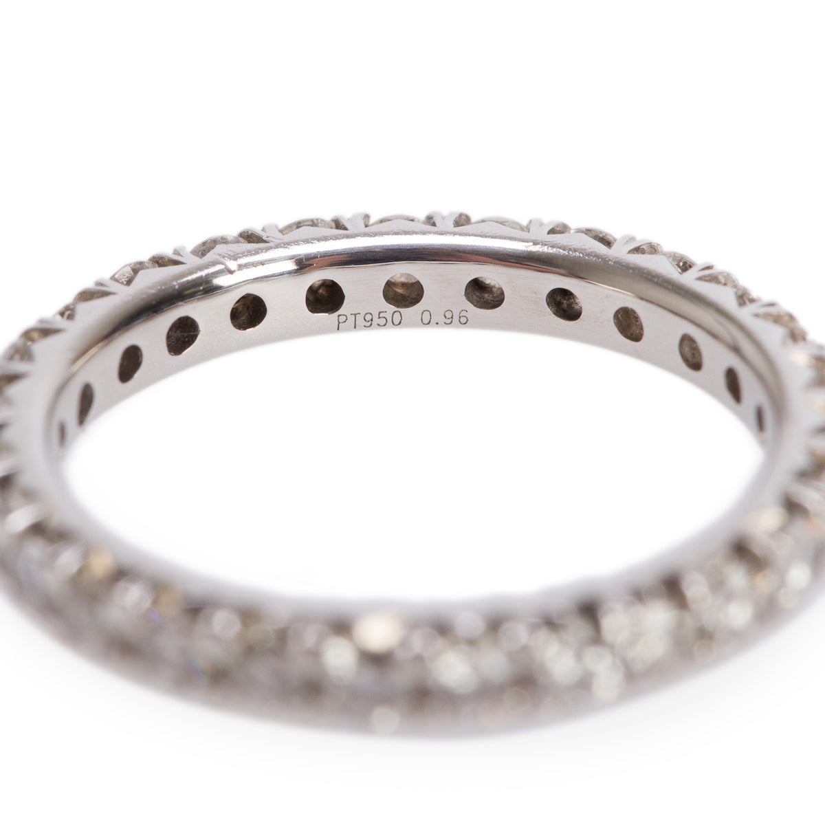 Platinum 0.96 tcw. Diamond Eternity Band Ring, Size 4.75