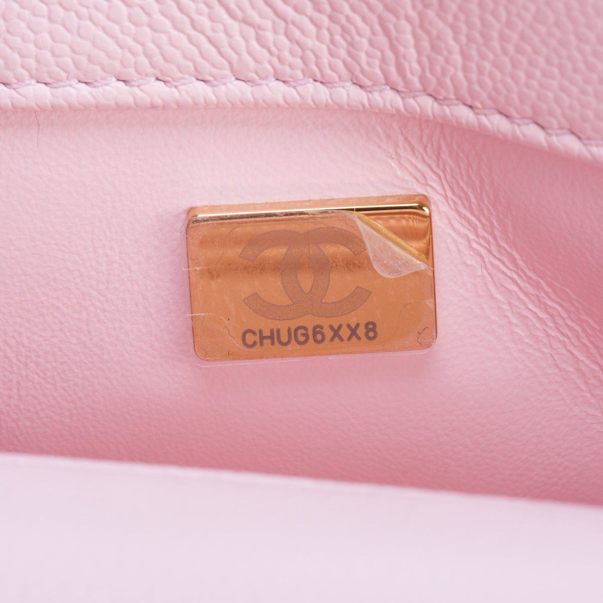 Chanel Pink Quilted Caviar Mini Rectangular CC Flap