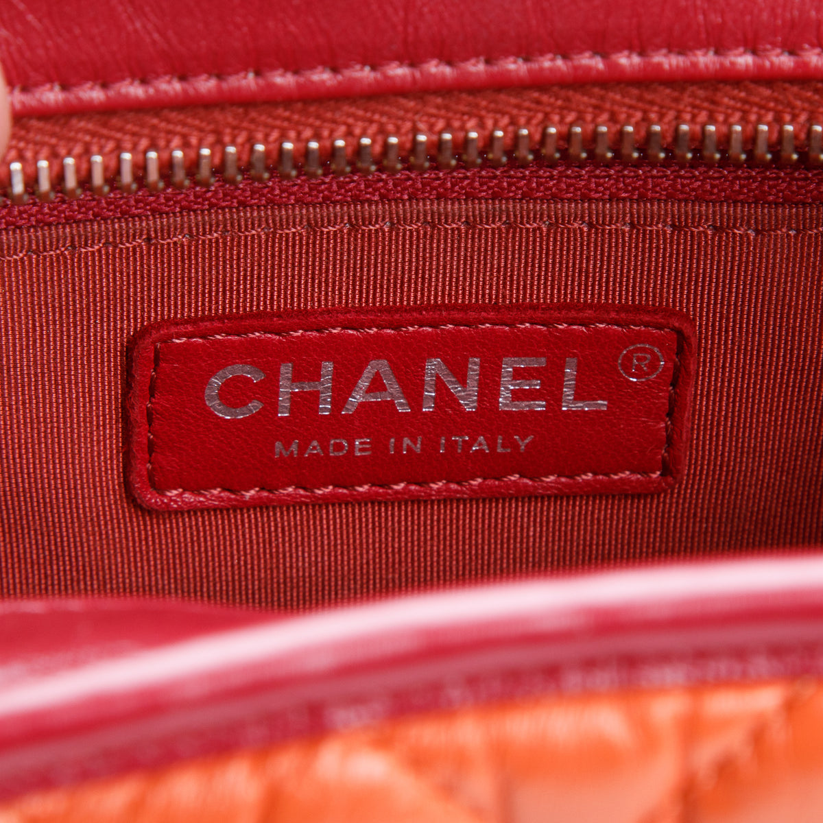Chanel Red/Orange Aged Calfskin Leather Small Gabrielle Hobo
