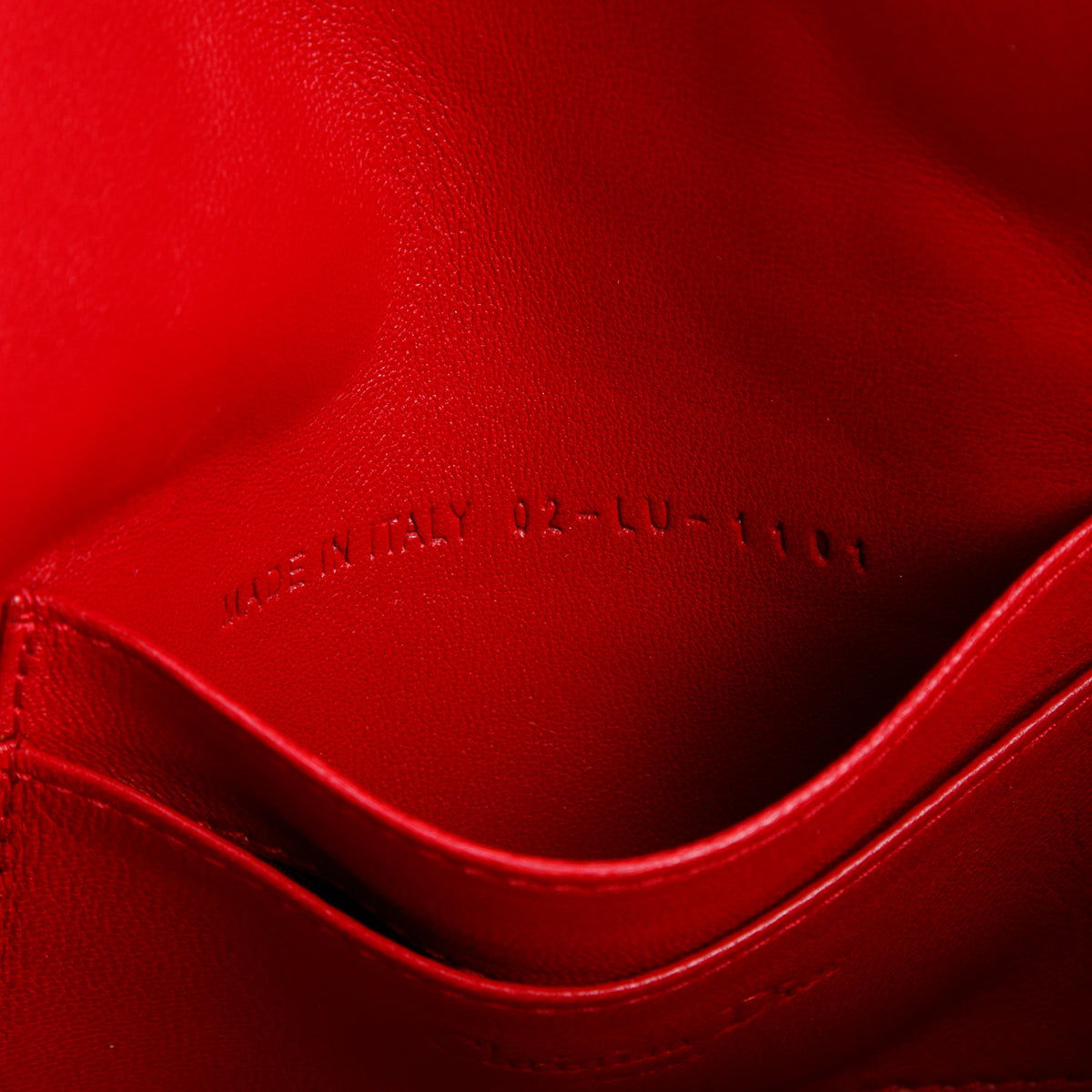 Christian Dior Red Lambskin Cannage Miss Dior Charms Pouch