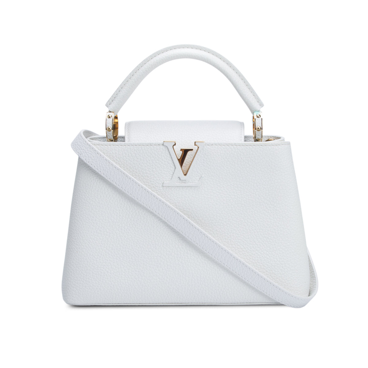 Louis Vuitton White Taurillon Capucines BB w/ Strap