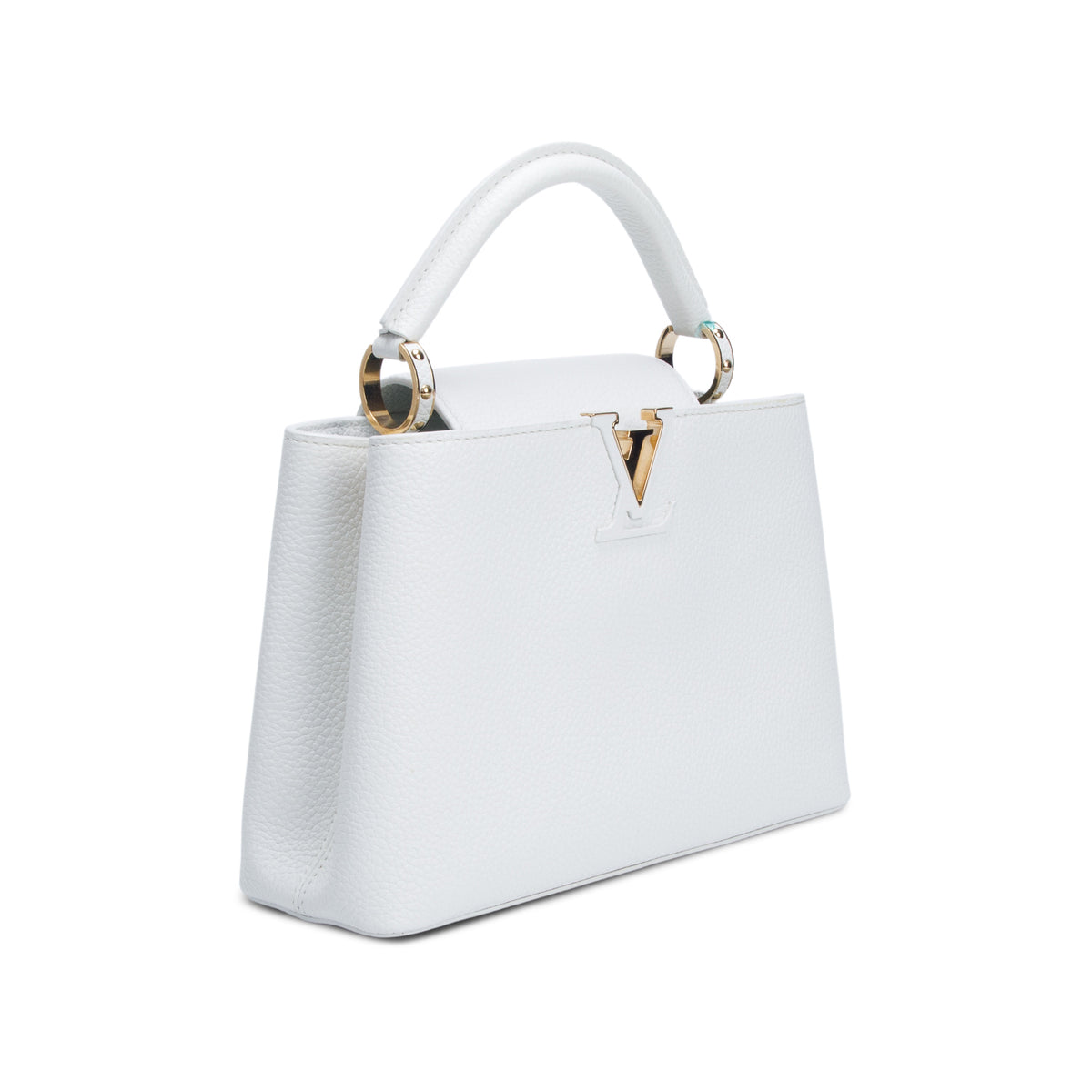 Louis Vuitton White Taurillon Capucines BB w/ Strap