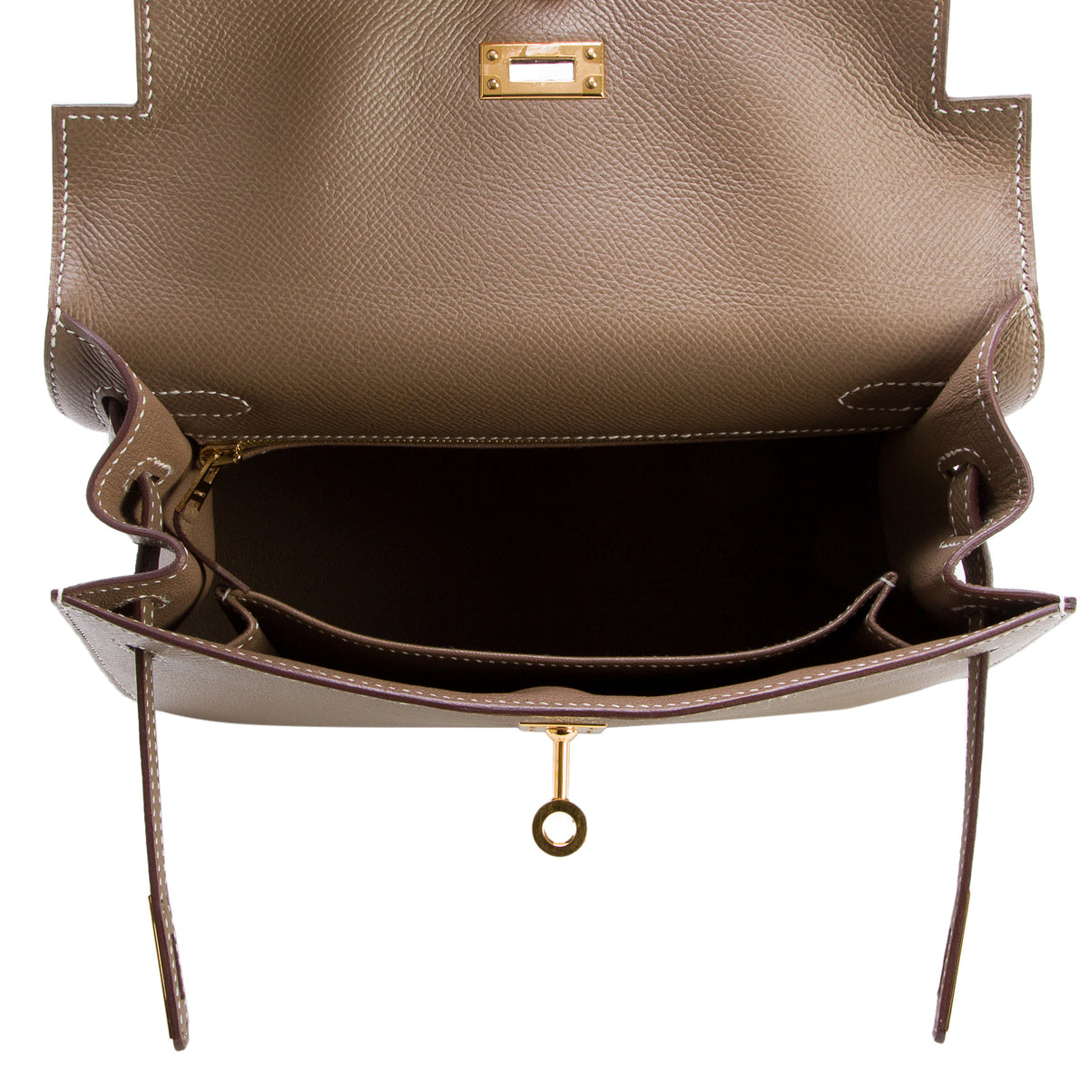 Hermes 2021 Etoupe Veau Epsom Kelly II Sellier 25 w/ Strap