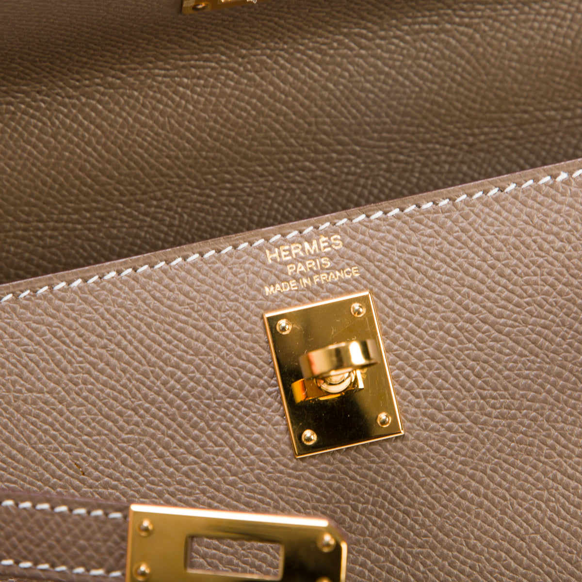 Hermes 2021 Etoupe Veau Epsom Kelly II Sellier 25 w/ Strap