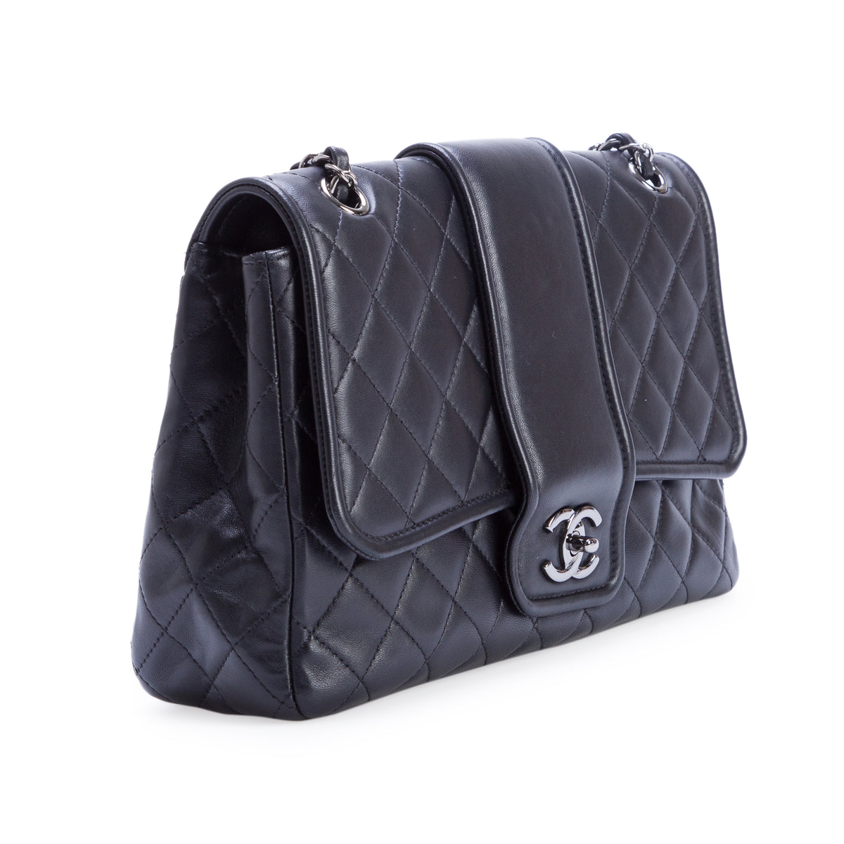 Chanel Black Lambskin Quilted Elementary Chic Flap Bag