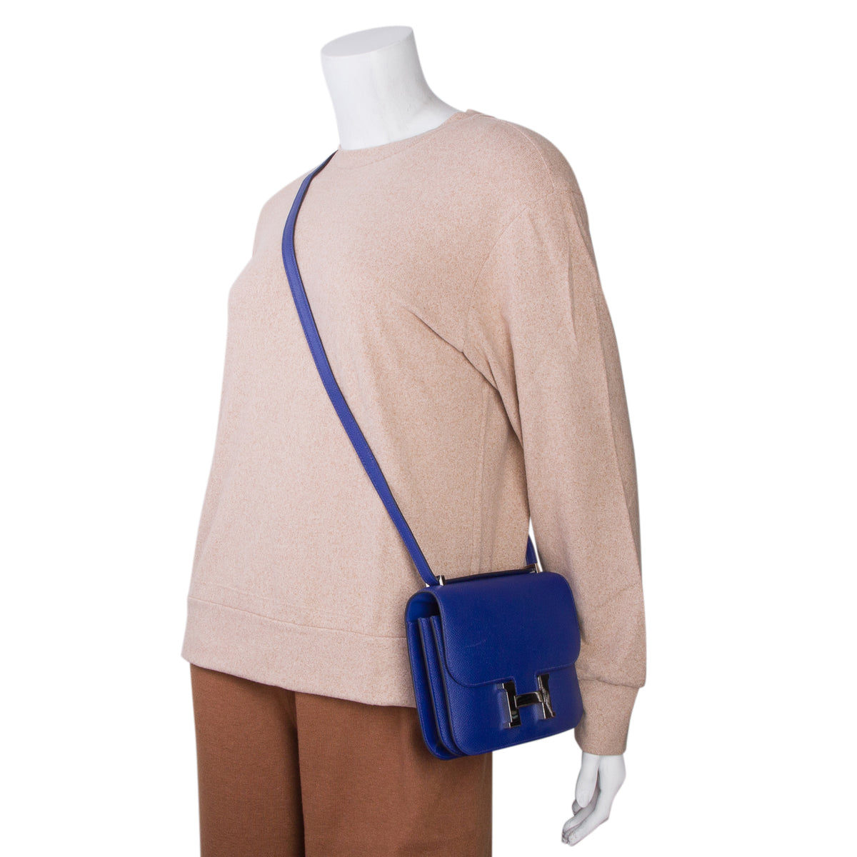 Hermes Bleu Electrique Epsom Leather Mini Constance III 18 w/ Box & Receipt