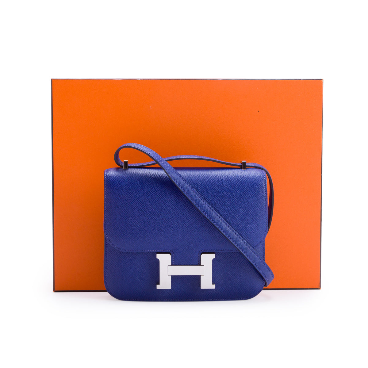 Hermes Bleu Electrique Epsom Leather Mini Constance III 18 w/ Box & Receipt