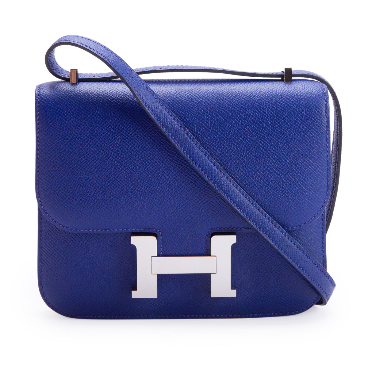 Hermes Bleu Electrique Epsom Leather Mini Constance III 18 w/ Box & Receipt
