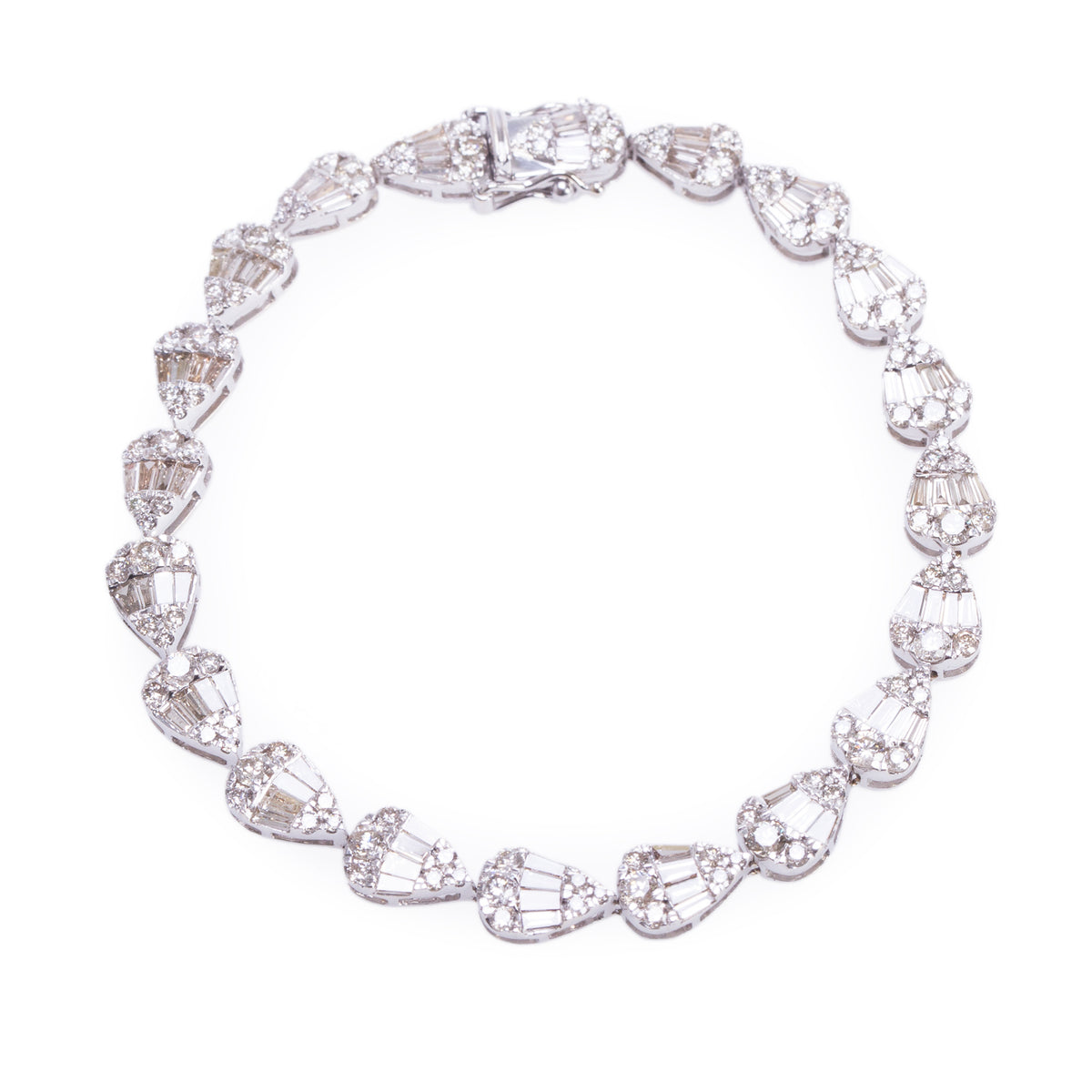18k White Gold 7.56 tcw. Diamond Bracelet