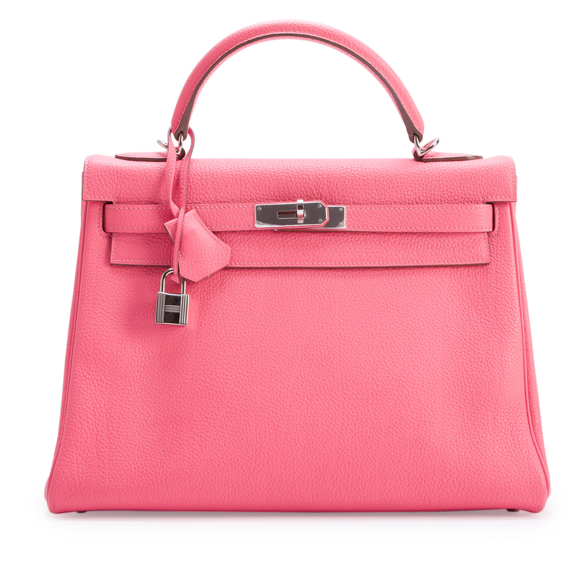 Hermes Rose D'Ete Taurillon Clemence Kelly II Retourne 32 w/ Strap