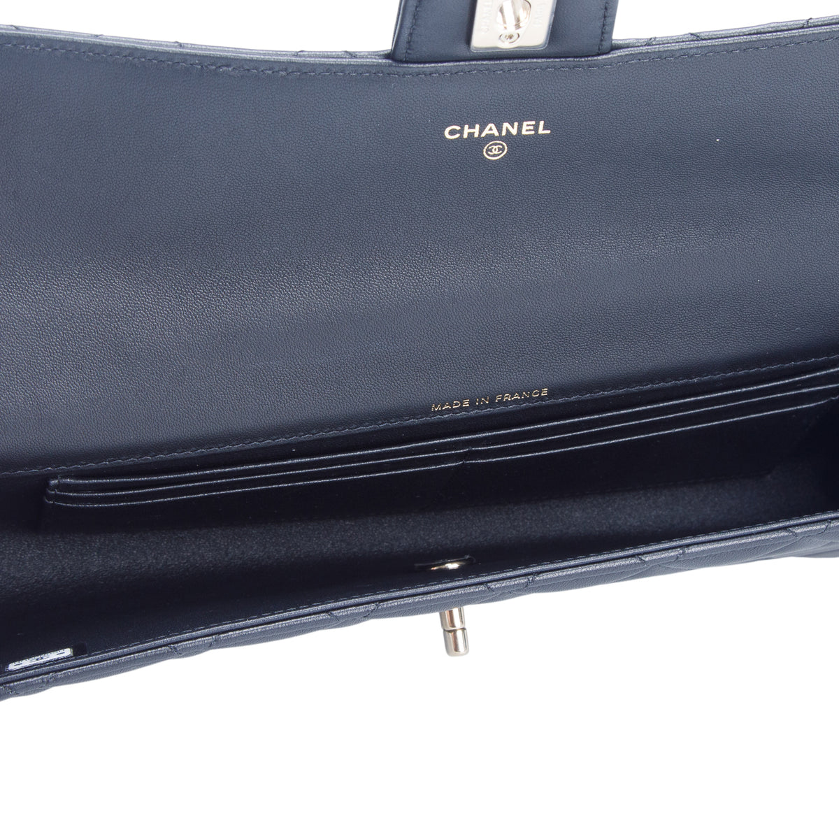 Chanel 2026 Black Lambskin Top Handle East West Flap w/ Box, Receipt & Strap