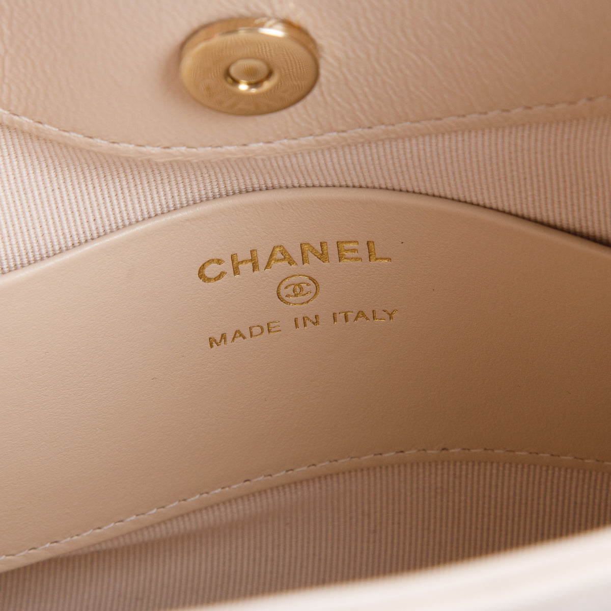 Chanel Beige Shiny Lambskin Quilted Nano 31 Shopping Bag w/ Box