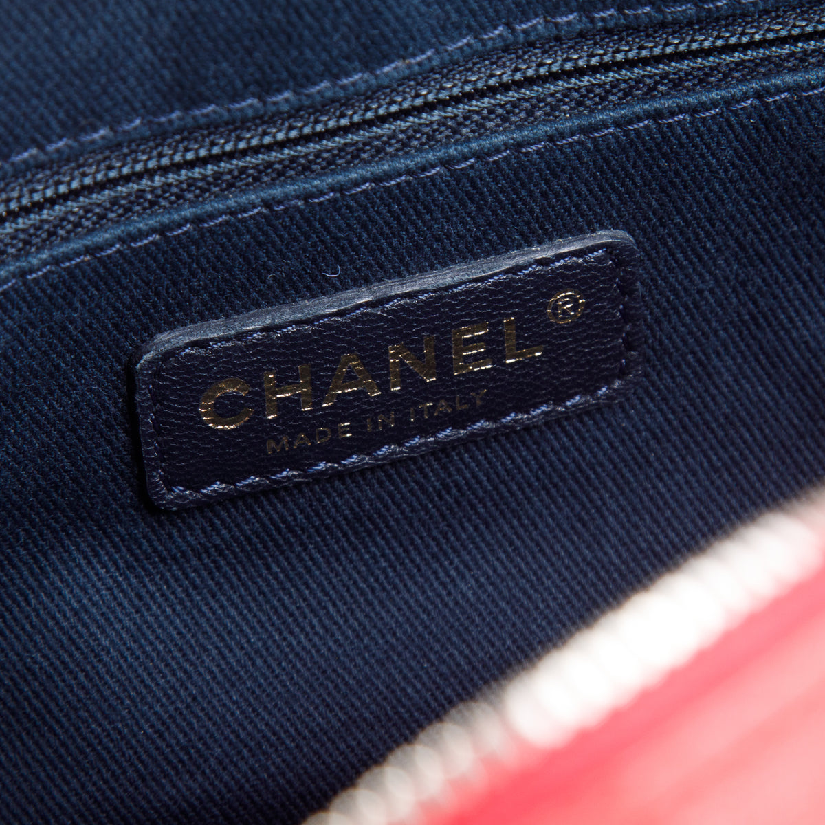Chanel Red Chevron Aged Lambskin Bowling Bag