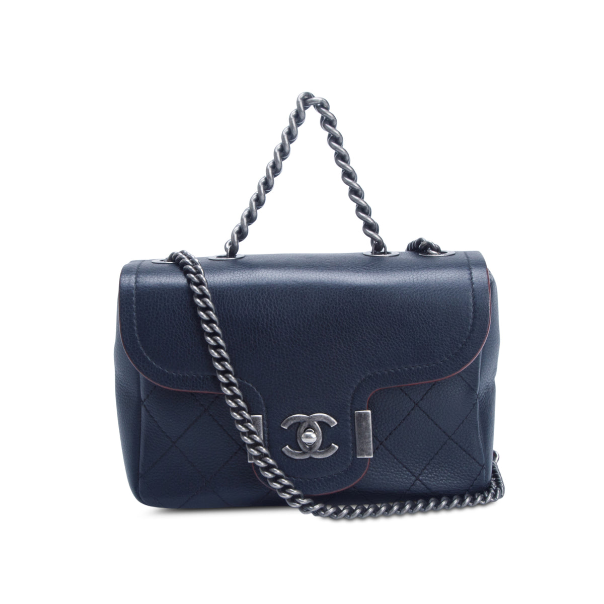 Chanel Black Grained Calfskin Archi Chic Flap