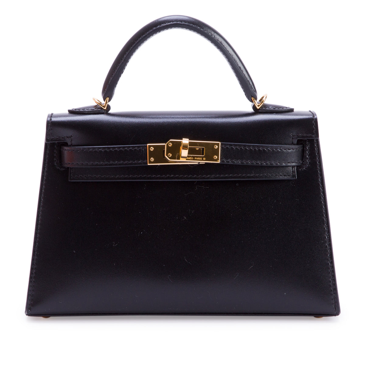 Hermes 2026 Noir Box Mini Kelly Sellier 20 w/ Box & Strap